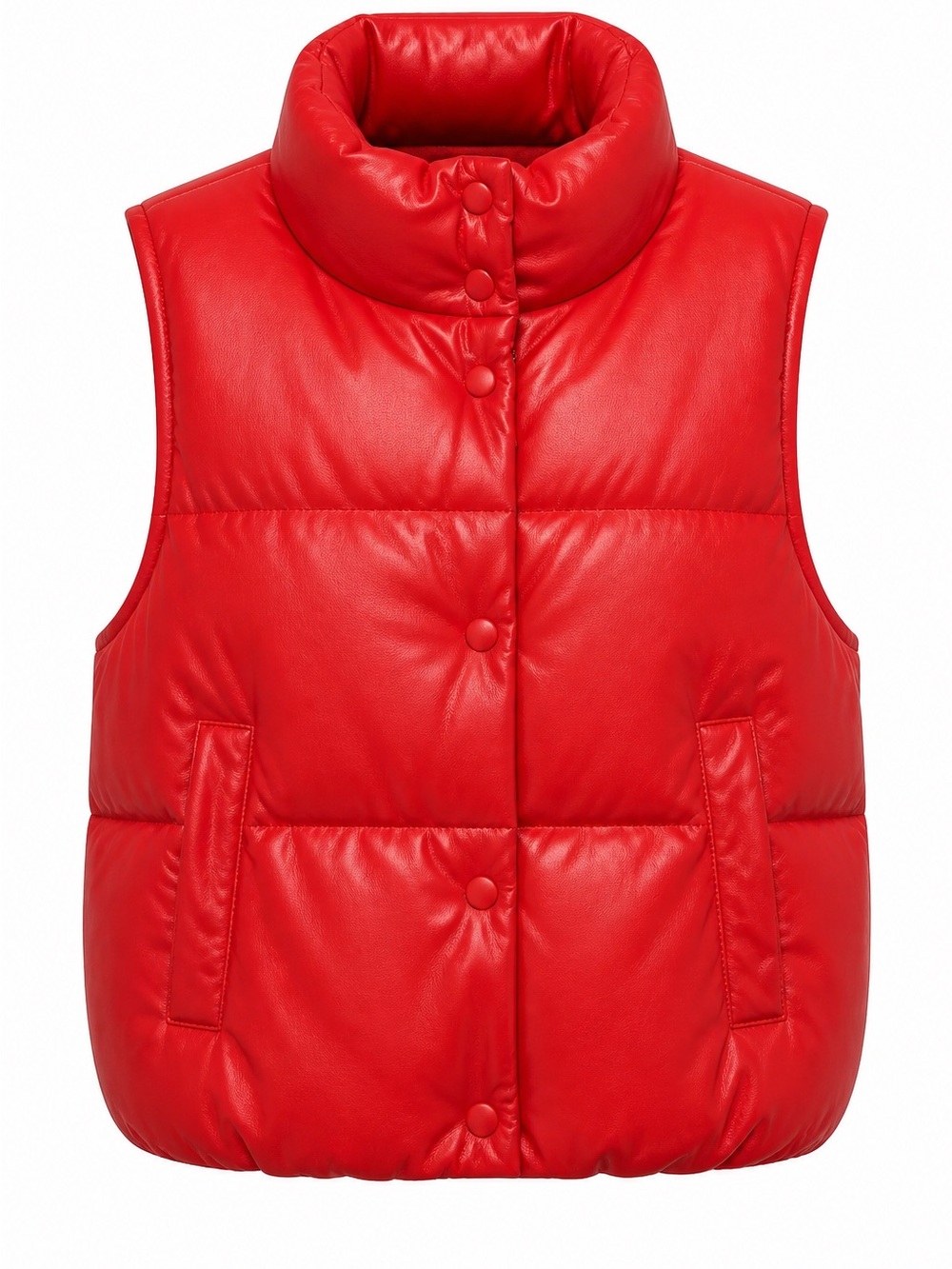 Love Tree Bright Red Quilted Puffer Vest